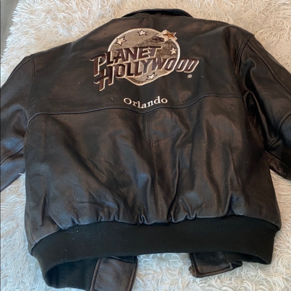 Planet Hollywood heavy leather winter jacket
